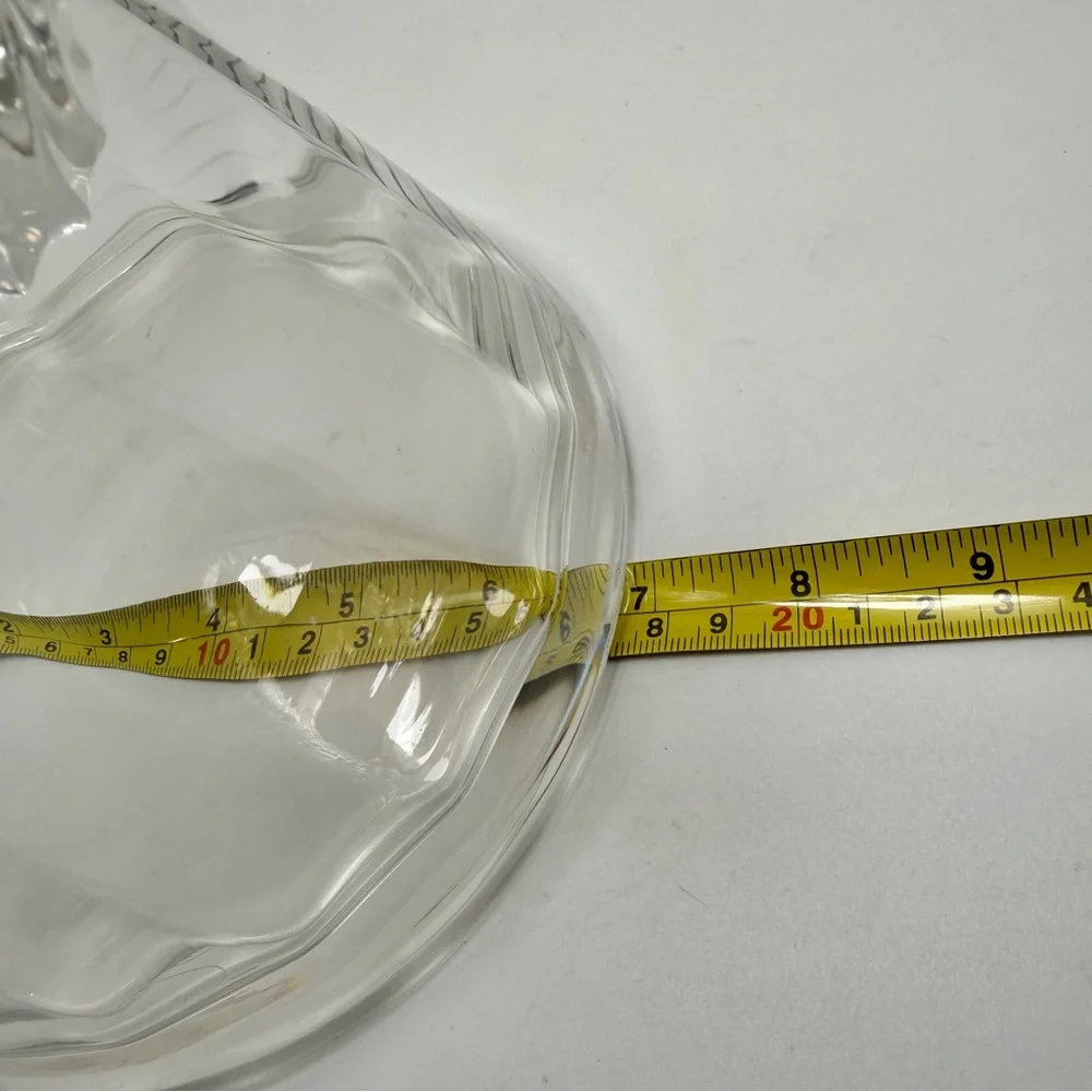 Hand Blown Clear Glass Pitcher 9” Tall Elegant Twisted Handle Art Glass - Picture 10 of 11